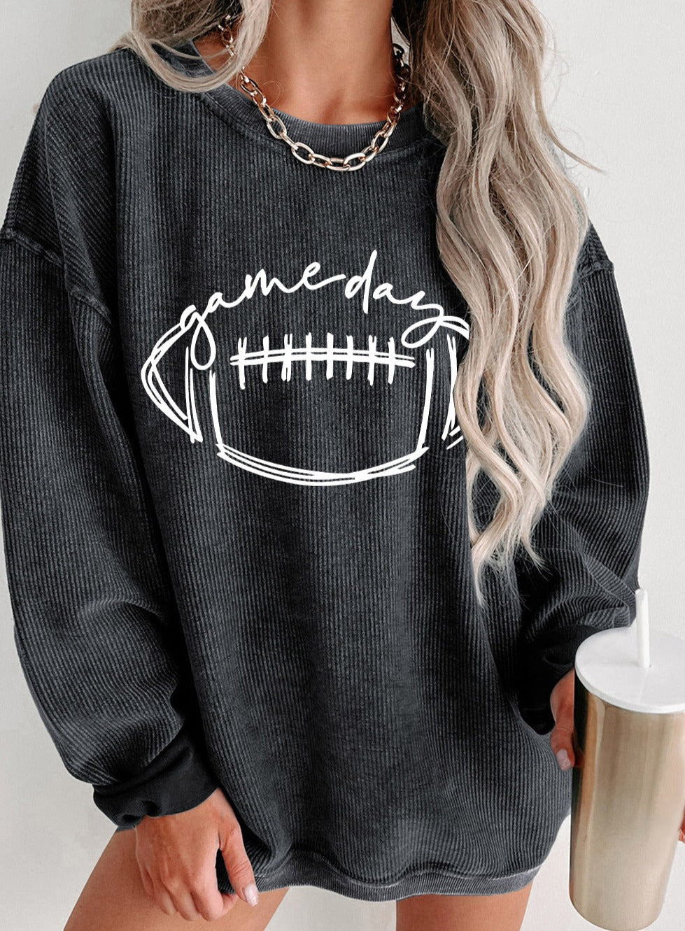 Gameday Football Graphic Sweatshirt - Cheeky Chic Boutique