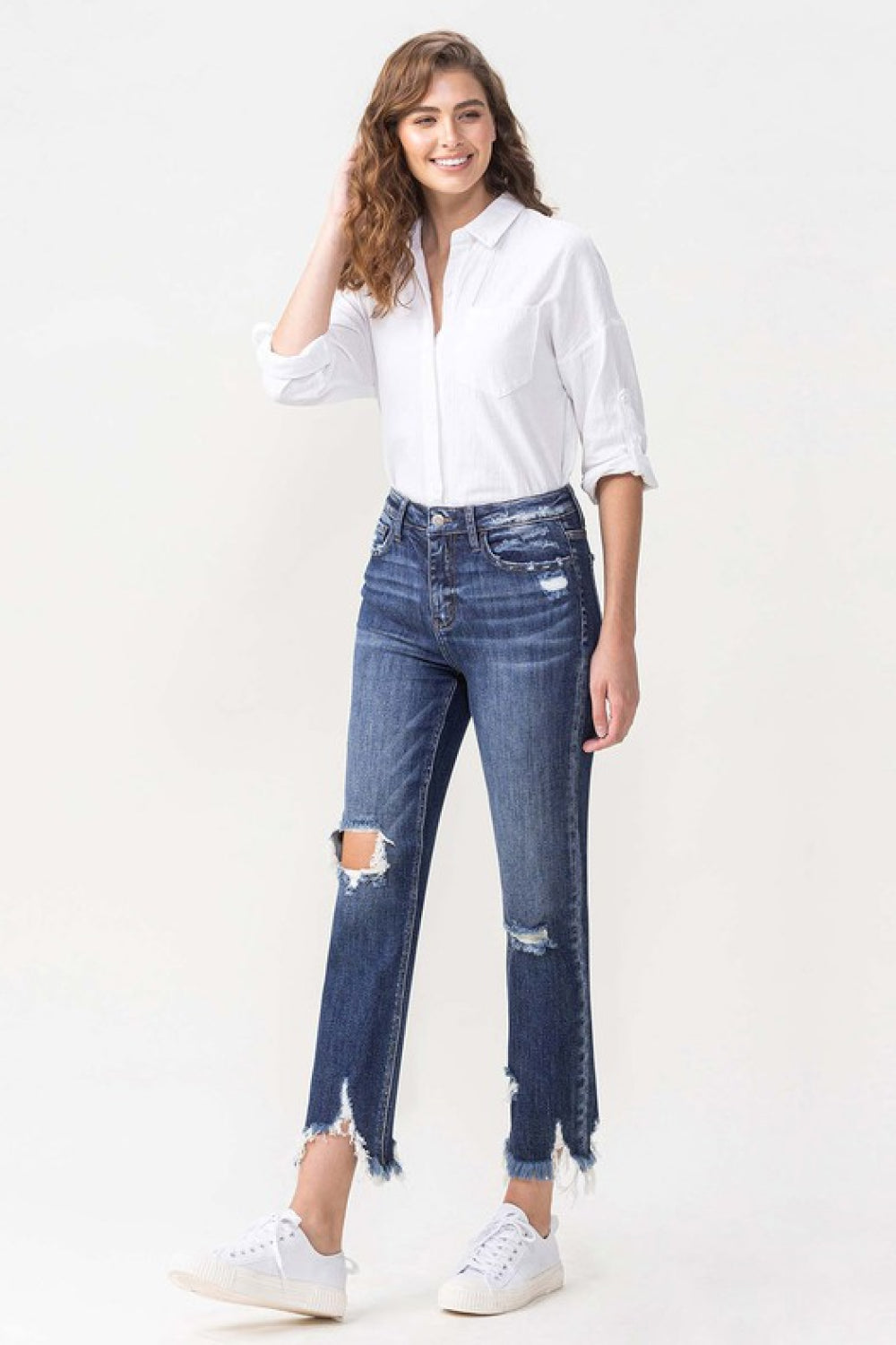 Lovervet Jackie Full Size High Rise Crop Straight Leg Jeans - Cheeky Chic Boutique
