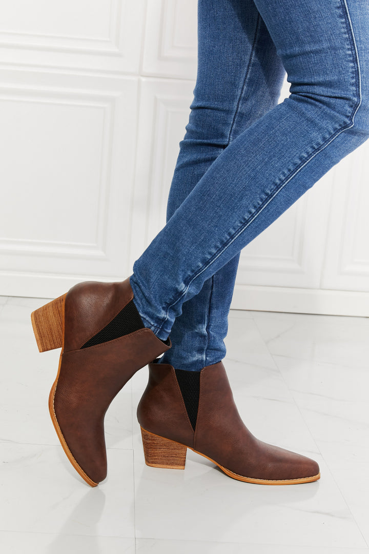 MMShoes Back At It Point Toe Bootie in Chocolate - Cheeky Chic Boutique