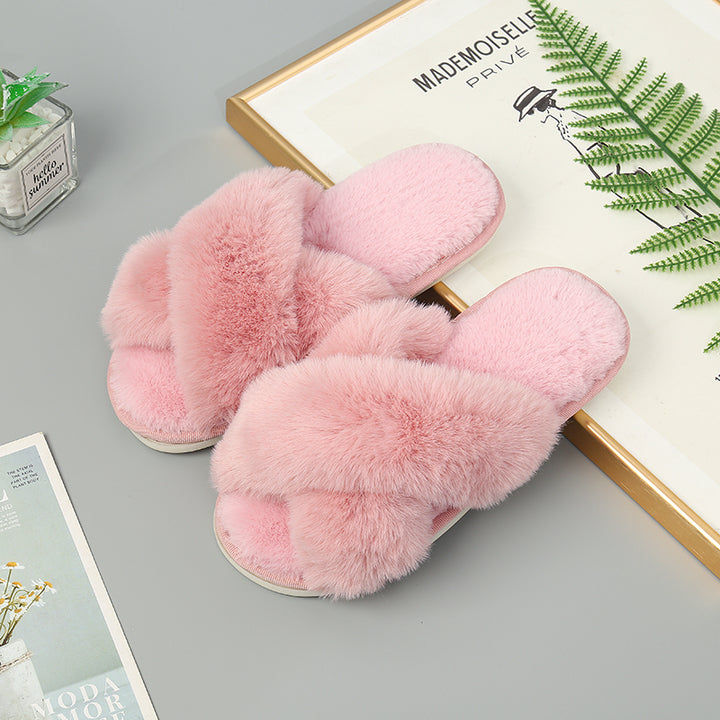 Movie Night Faux Fur Slippers - Cheeky Chic Boutique