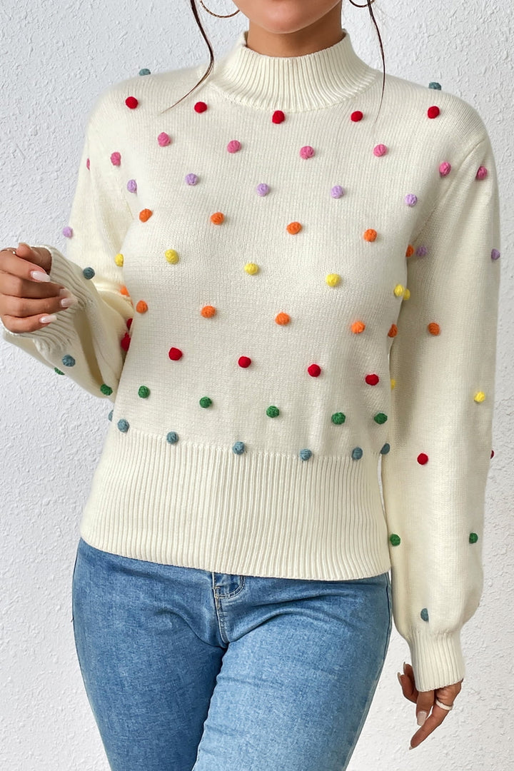 Over the Rainbow Pom Sweater - Cheeky Chic Boutique