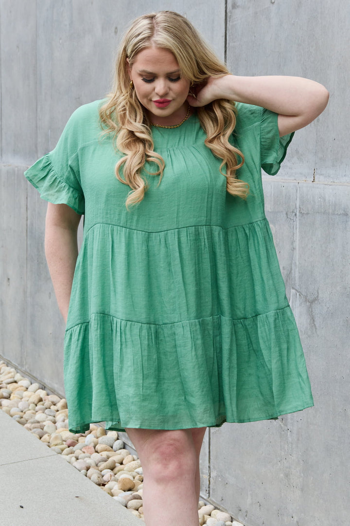 Sweet As Can Be Textured Babydoll Mini Dress - Cheeky Chic Boutique