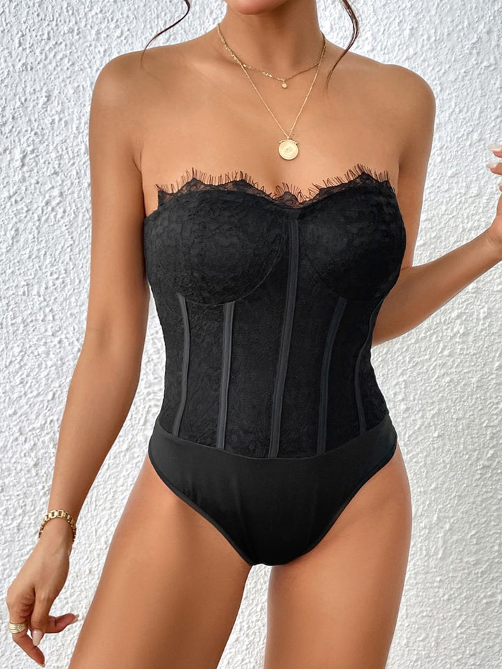 Strapless Sweetheart Neck Bodysuit - Cheeky Chic Boutique