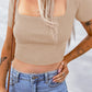 PRE-ORDER Square Neck Ribbed Crop Top - Cheeky Chic Boutique