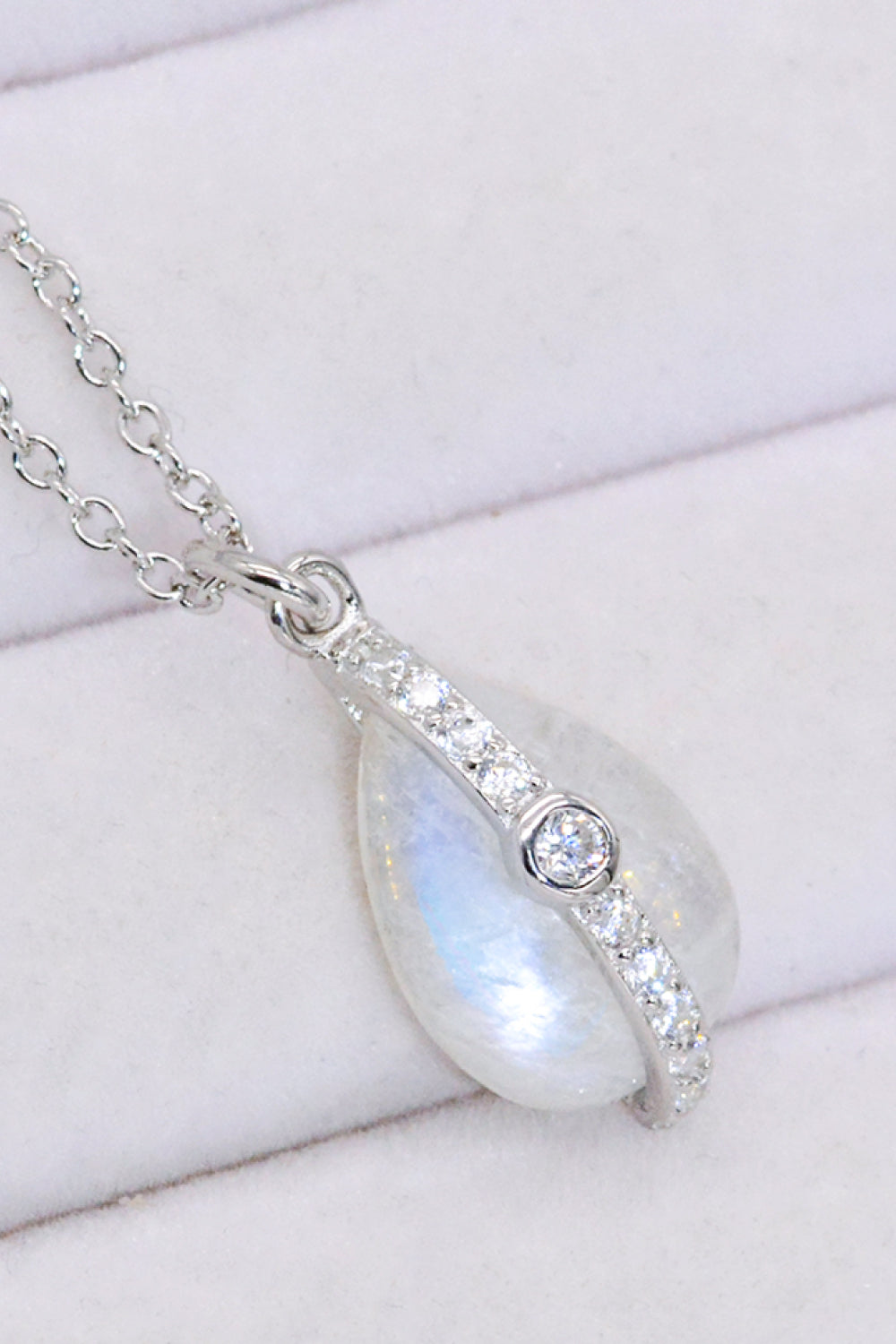 Natural Moonstone and Zircon Pendant Necklace - Cheeky Chic Boutique