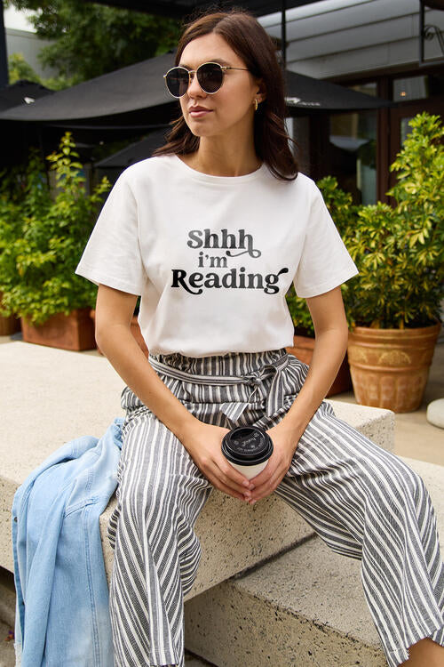 Shh I'm Reading Graphic Tee - Cheeky Chic Boutique
