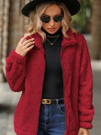 Feel the Fame Fuzzy Jacket - Cheeky Chic Boutique