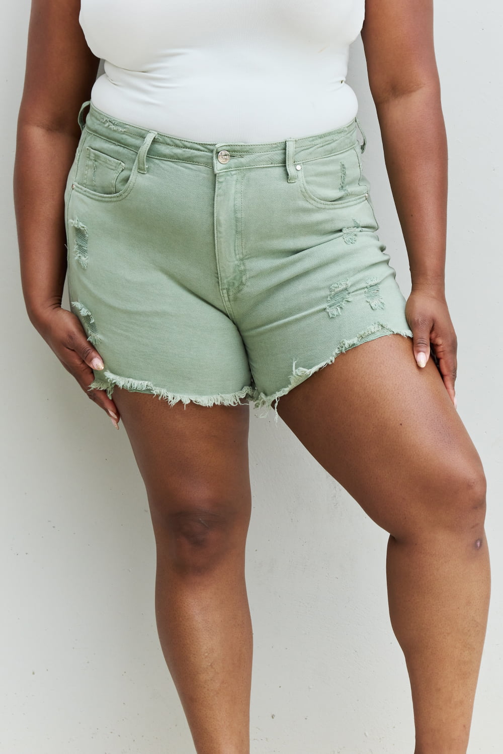 Katie High Waisted Shorts - Cheeky Chic Boutique