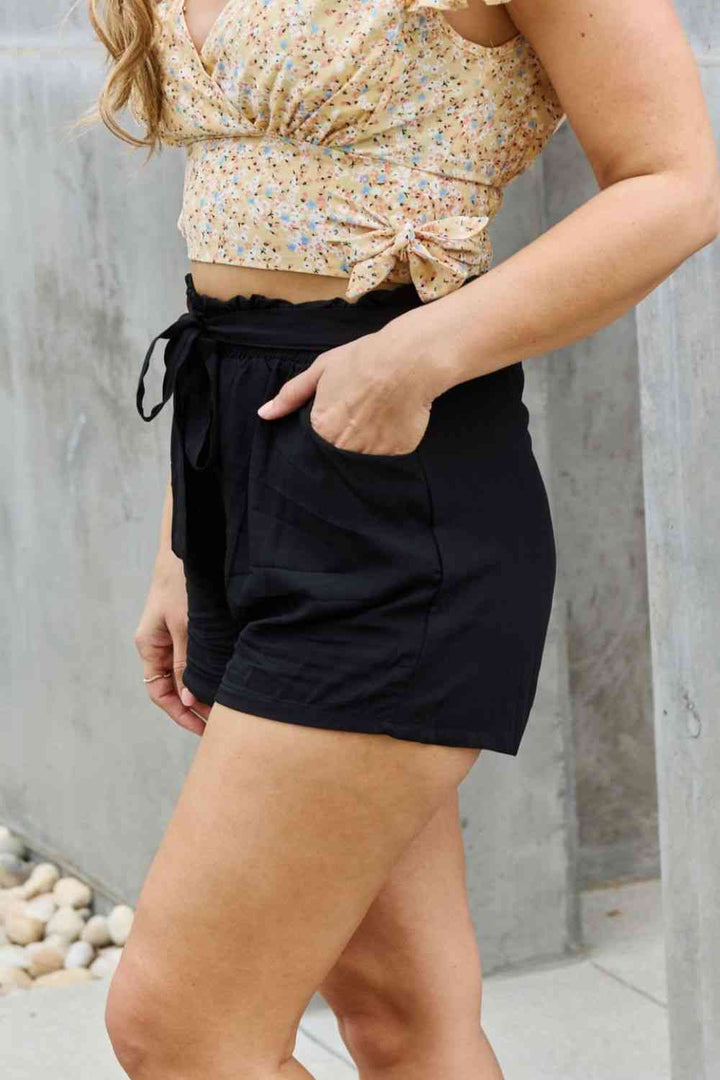 e.Luna Back On Top High Waist Paper Bag Shorts - Cheeky Chic Boutique