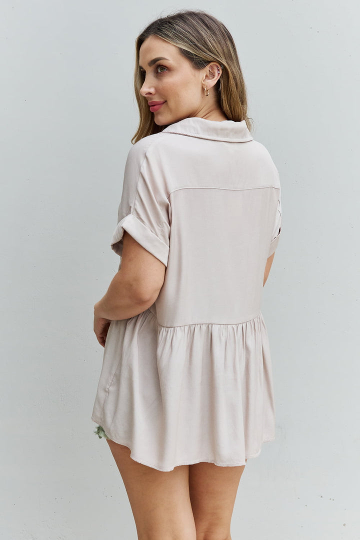 Find Yourself Tencel Babydoll Blouse - Cheeky Chic Boutique