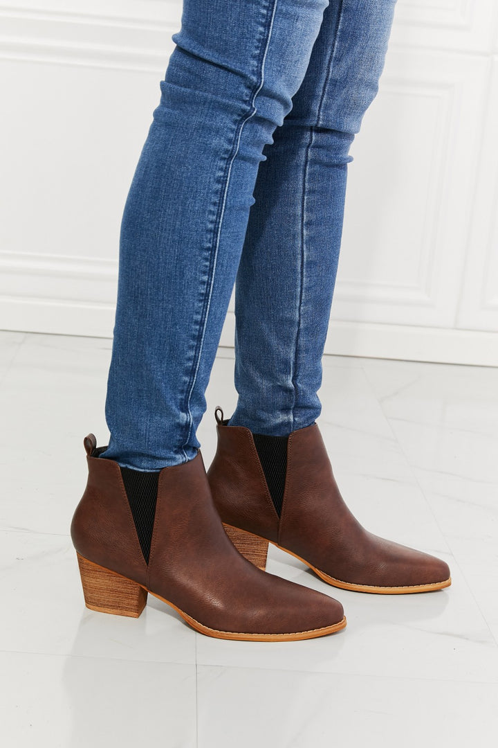 MMShoes Back At It Point Toe Bootie in Chocolate - Cheeky Chic Boutique