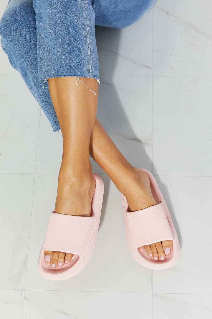MMShoes Arms Around Me Open Toe Slide in Pink - Cheeky Chic Boutique