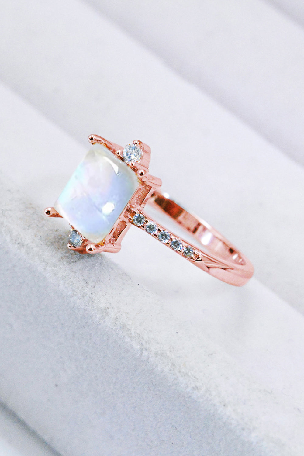 925 Sterling Silver Square Moonstone Ring - Cheeky Chic Boutique