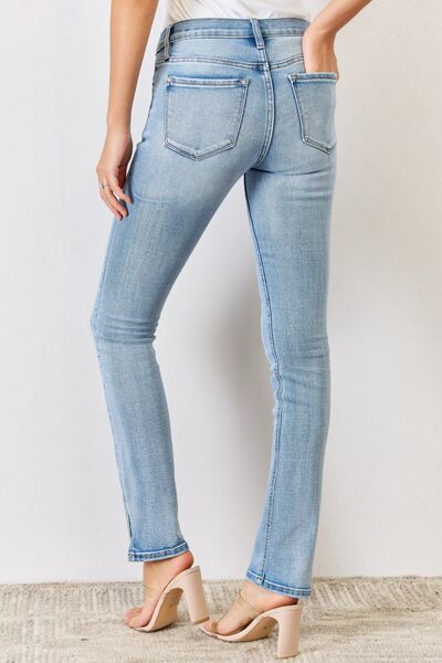 Kancan Full Size Mid Rise Y2K Slit Bootcut Jeans - Cheeky Chic Boutique