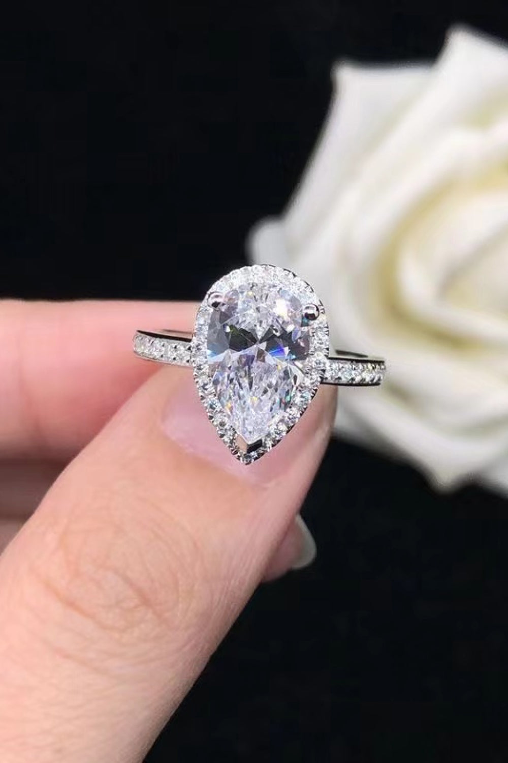 2 Carat Moissanite Teardrop Cluster Ring - Cheeky Chic Boutique