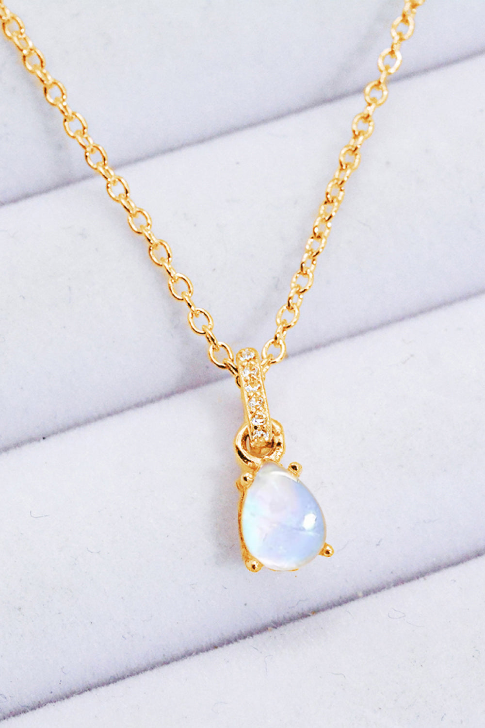 Moonstone Teardrop Pendant Necklace - Cheeky Chic Boutique