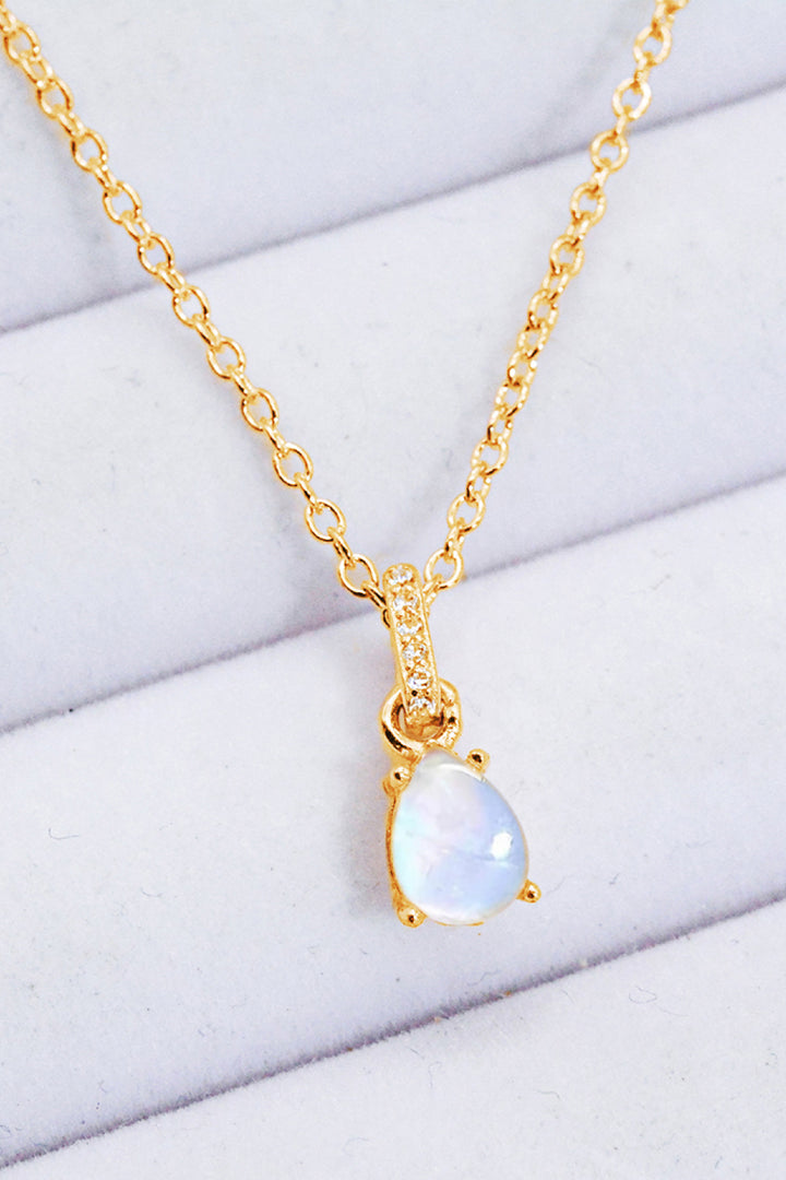Moonstone Teardrop Pendant Necklace - Cheeky Chic Boutique
