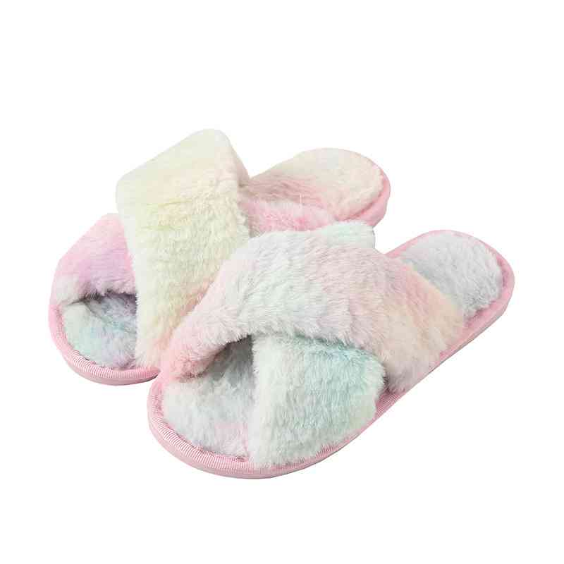 Come on Over Faux Fur Slippers - Cheeky Chic Boutique