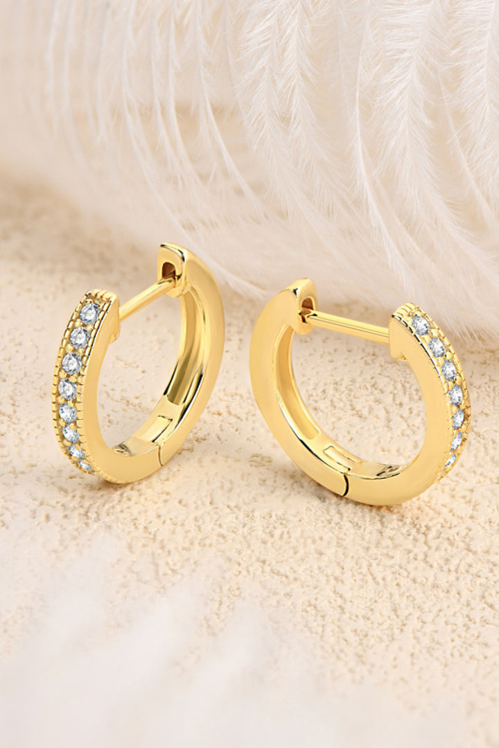 Inlaid Moissanite Hoop Earrings - Cheeky Chic Boutique
