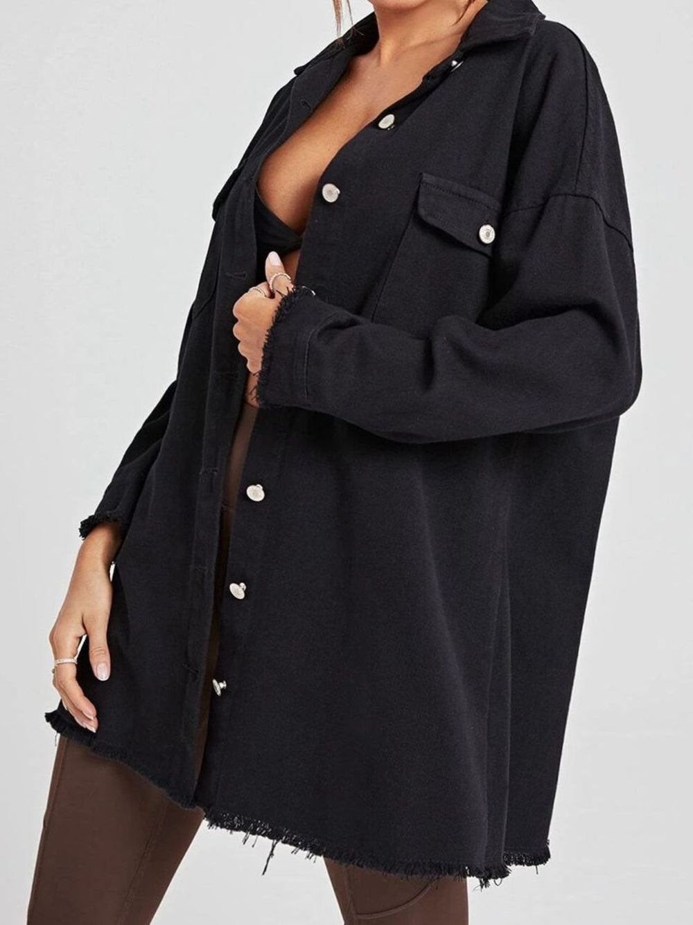 My Boyfriend's Denim Shacket - Cheeky Chic Boutique