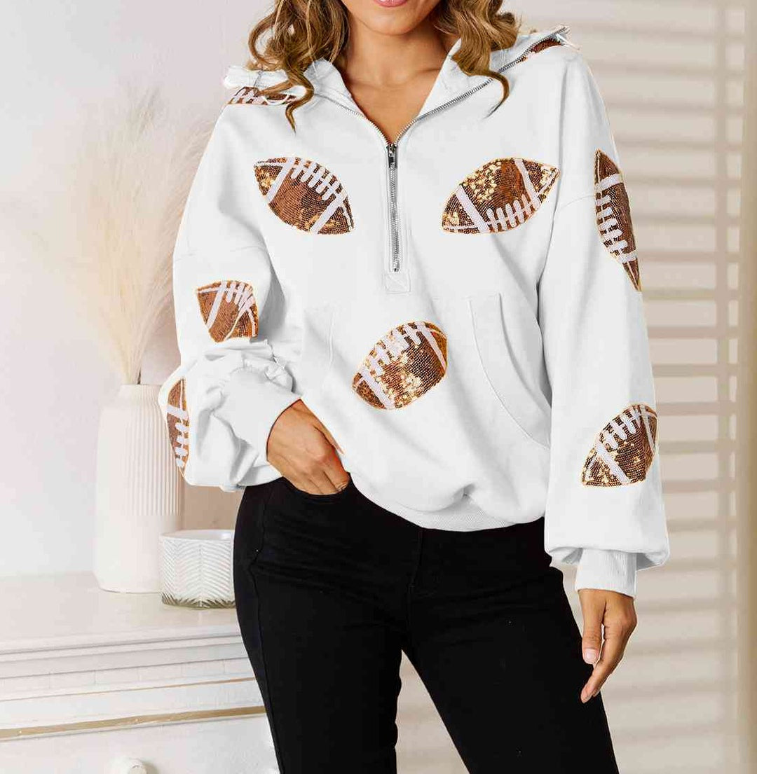 Friday Night Lights Sequin Football Hoodie - Cheeky Chic Boutique