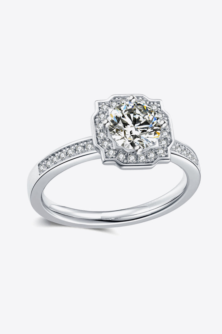 1 Carat Moissanite Platinum-Plated Ring - Cheeky Chic Boutique