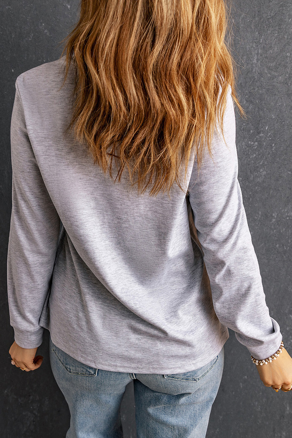 Letter Graphic Long Sleeve Tee - Cheeky Chic Boutique