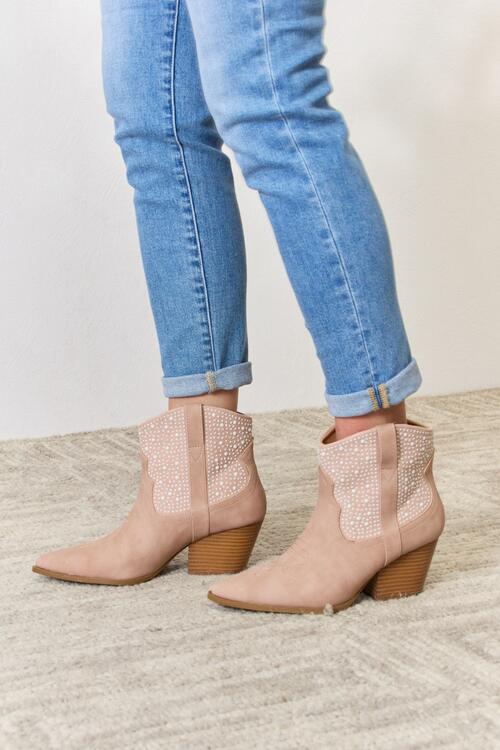 Small Town Girl Rhinestone Ankle Cowgirl Booties - Cheeky Chic Boutique