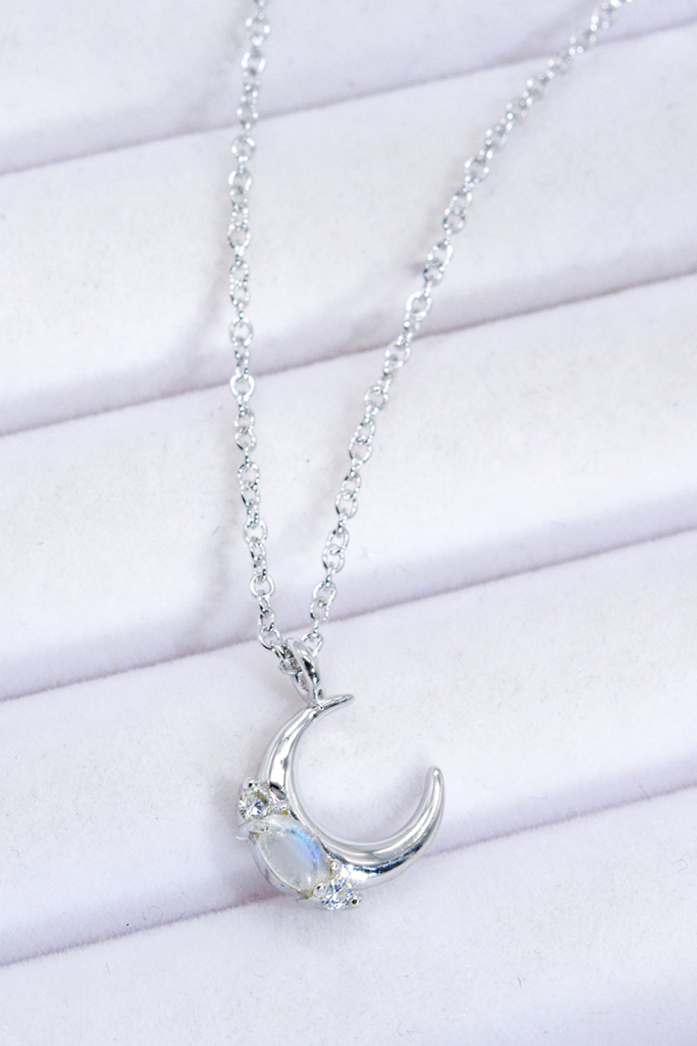 Natural Moonstone Moon Pendant Necklace - Cheeky Chic Boutique
