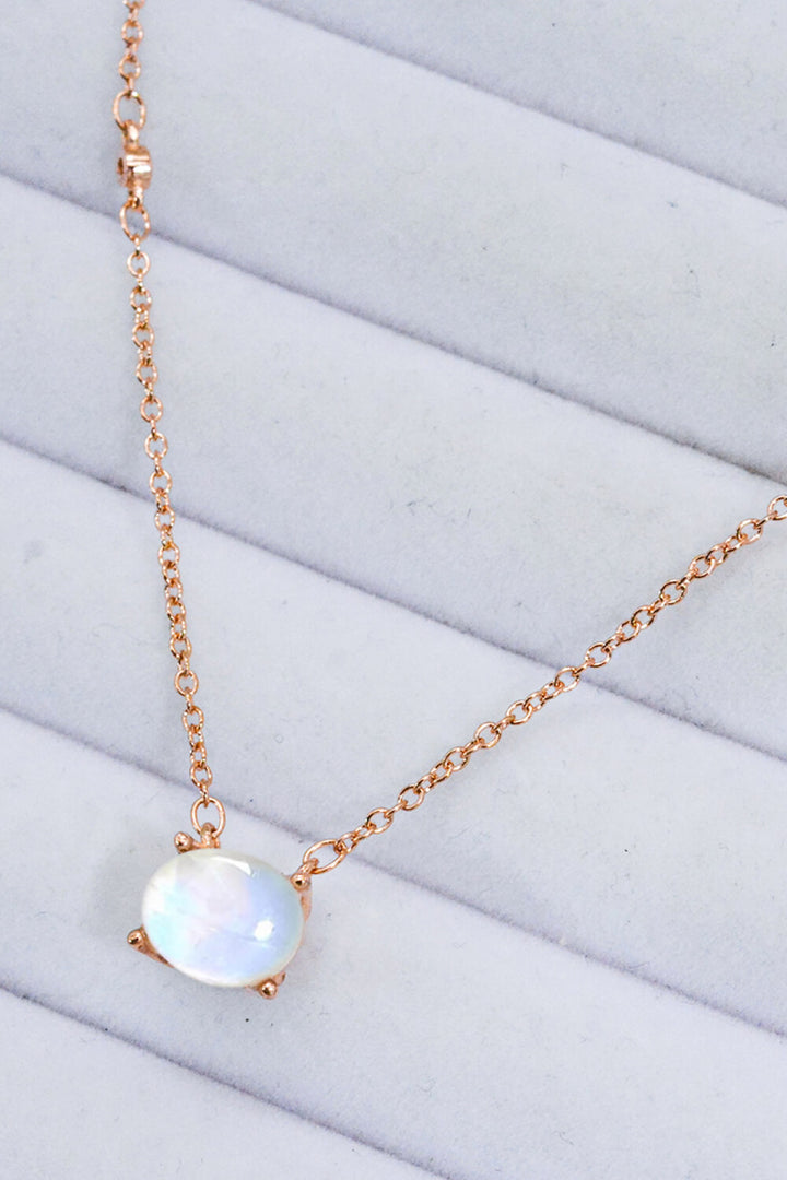 Geometric Moonstone Pendant Necklace - Cheeky Chic Boutique