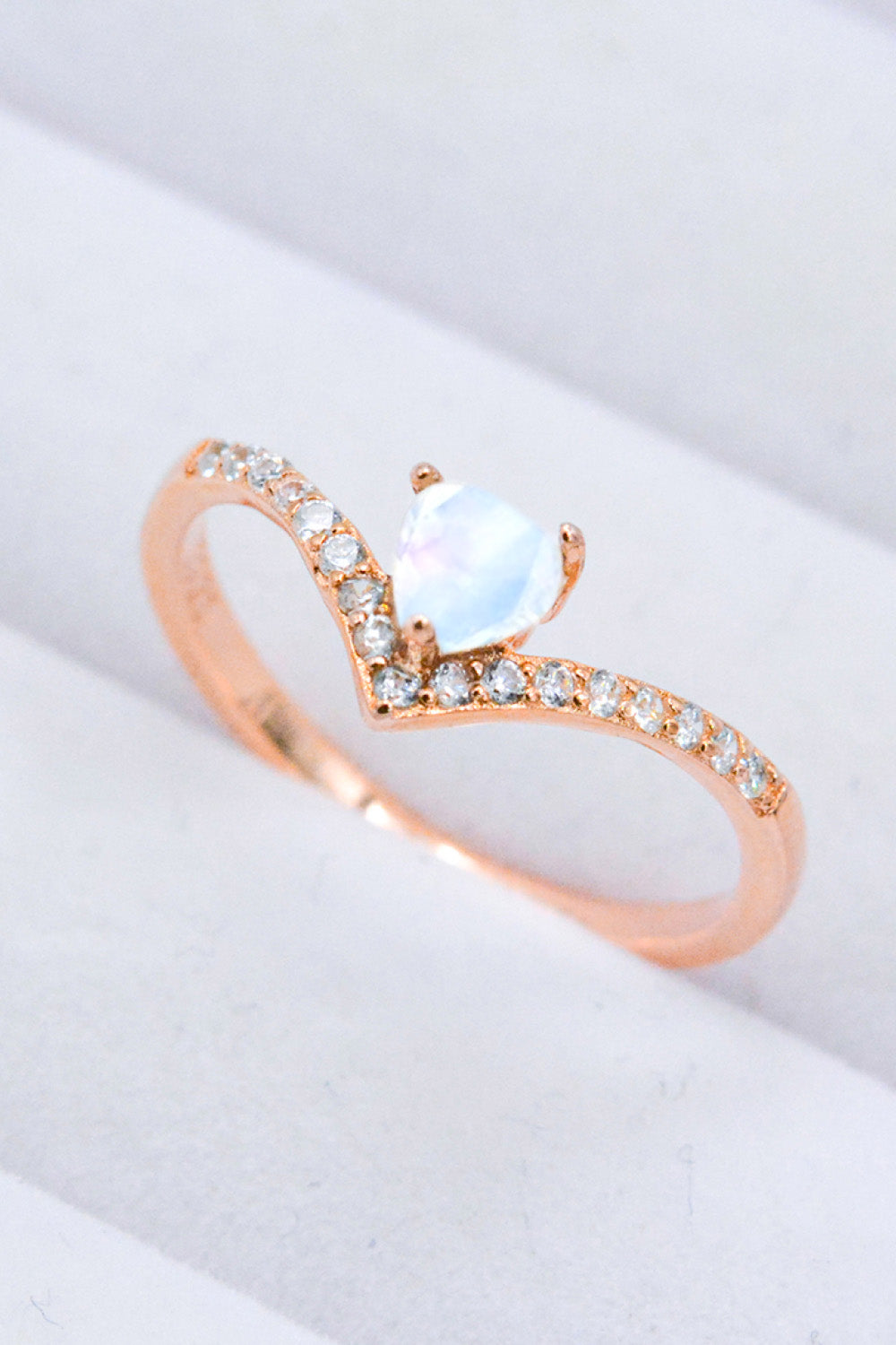 Moonstone Heart-Shaped Ring - Cheeky Chic Boutique