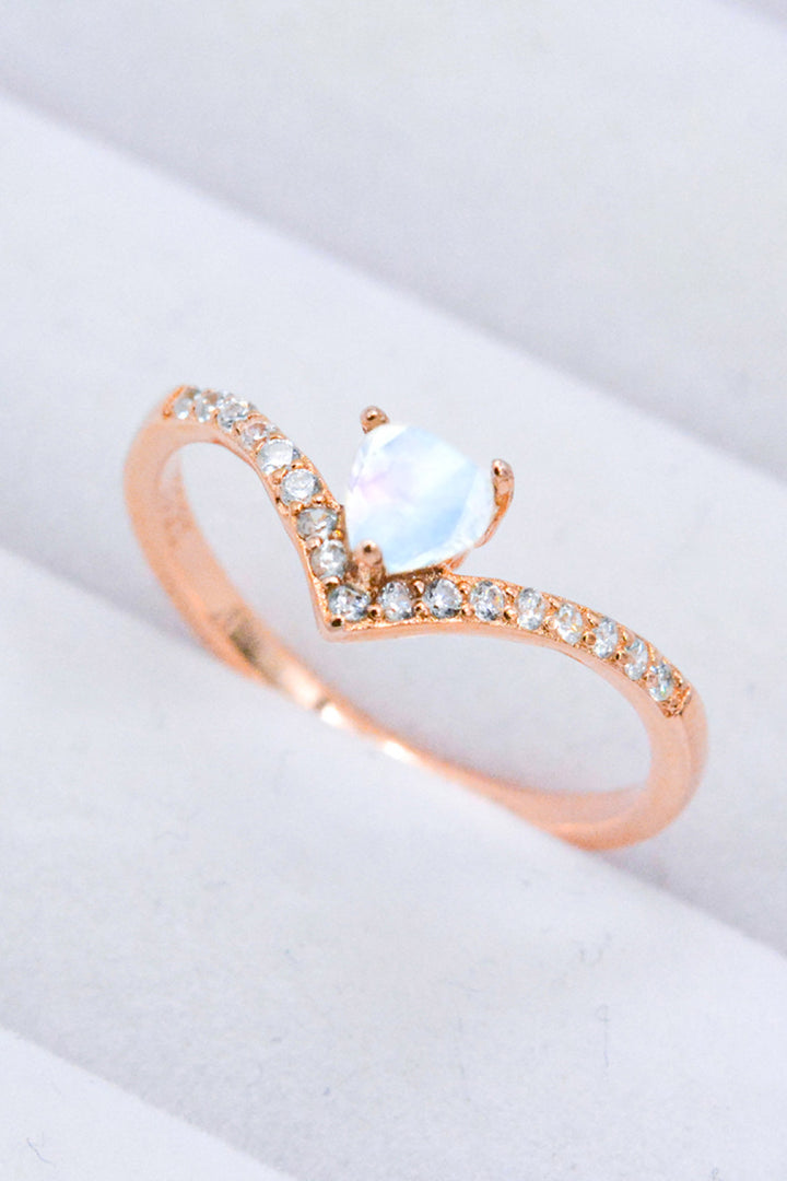 Moonstone Heart-Shaped Ring - Cheeky Chic Boutique