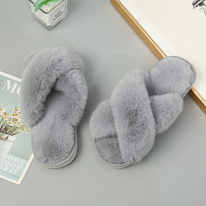 Movie Night Faux Fur Slippers - Cheeky Chic Boutique