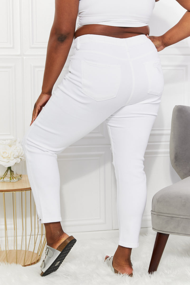 Kancan Full Size Juniper High Rise Slim Straight Distressed Jeans - Cheeky Chic Boutique