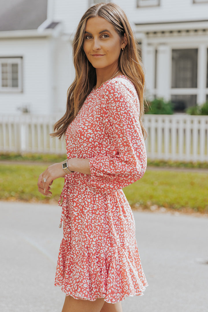 Strawberry Wine Leopard Mini Dress - Cheeky Chic Boutique