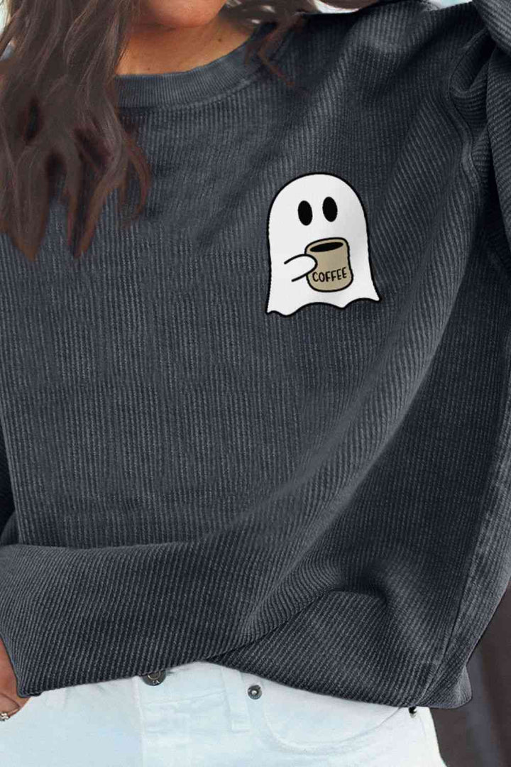 Caffeinated Ghost Graphic Sweatshirt - Cheeky Chic Boutique
