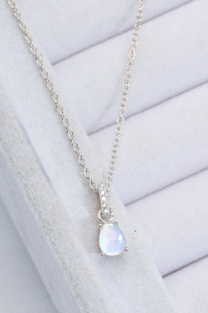 Moonstone Teardrop Pendant Necklace - Cheeky Chic Boutique