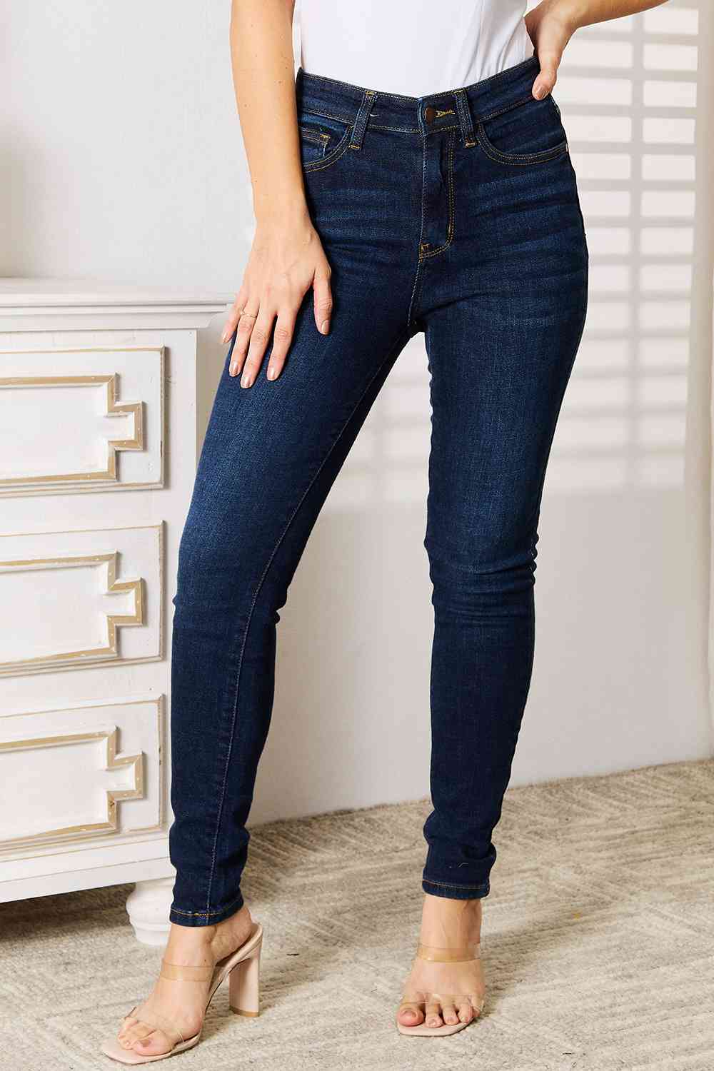 Unsettled Judy Blue Dark Skinny Jeans - Cheeky Chic Boutique