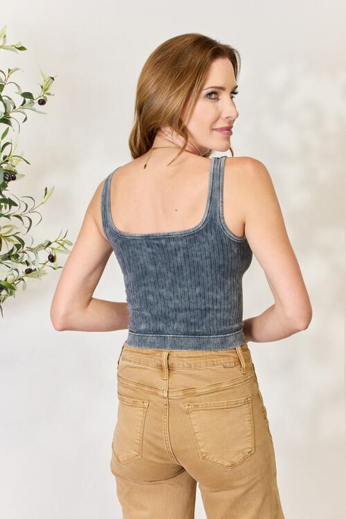 Once in A While Ash Ribbed Tank - Cheeky Chic Boutique
