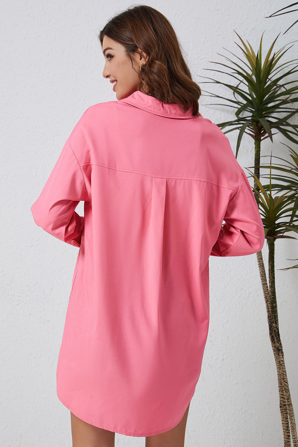 Dropped Shoulder Longline Shirt - Cheeky Chic Boutique