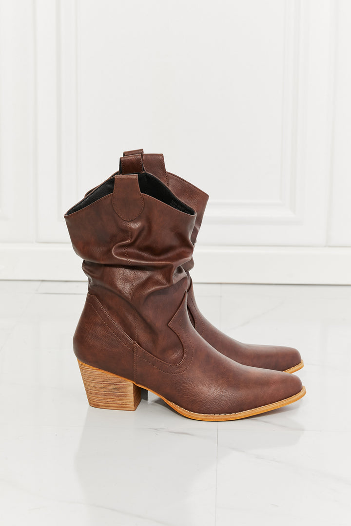 MMShoes Better in Texas Scrunch Cowboy Boots in Brown - Cheeky Chic Boutique
