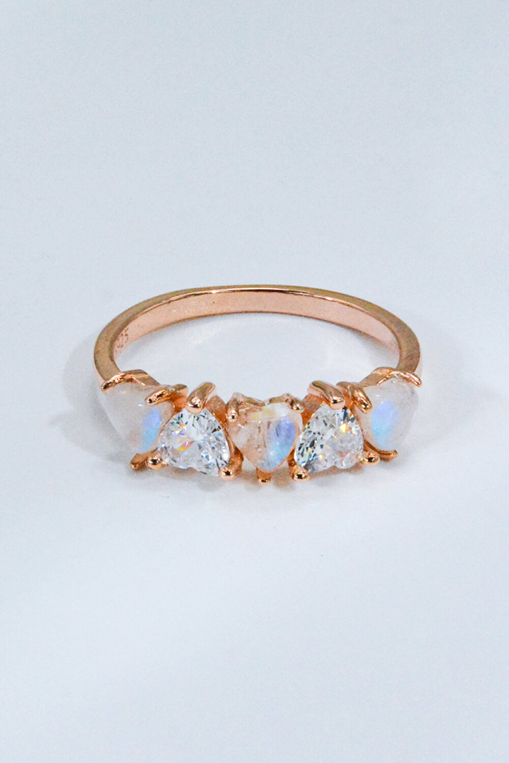 Moonstone and Zircon Heart Ring - Cheeky Chic Boutique