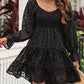 PRE-ORDER Leopard Applique Flounce Sleeve Smocked Tiered Dress - Cheeky Chic Boutique