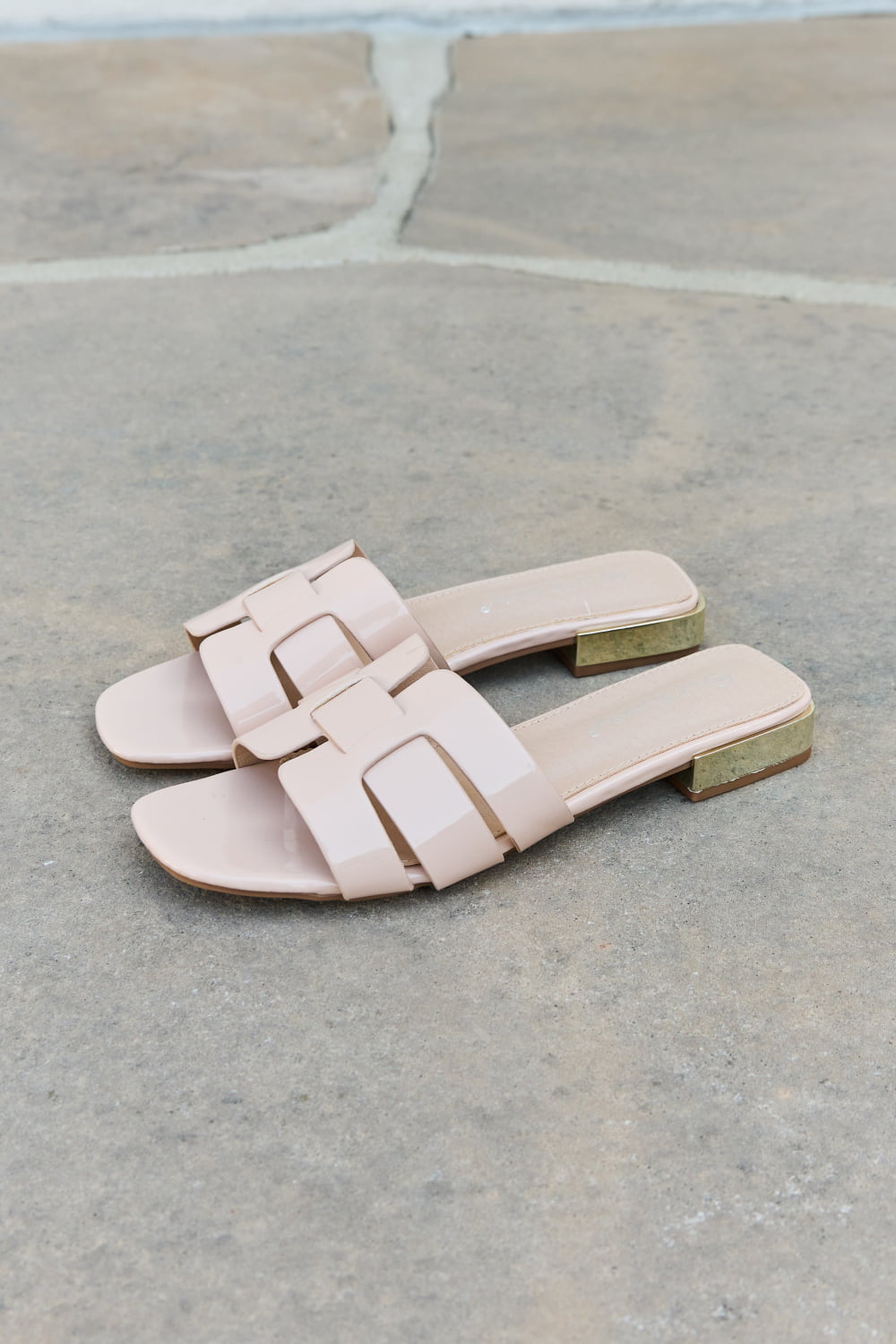 Weeboo Walk It Out Slide Sandals in Nude - Cheeky Chic Boutique