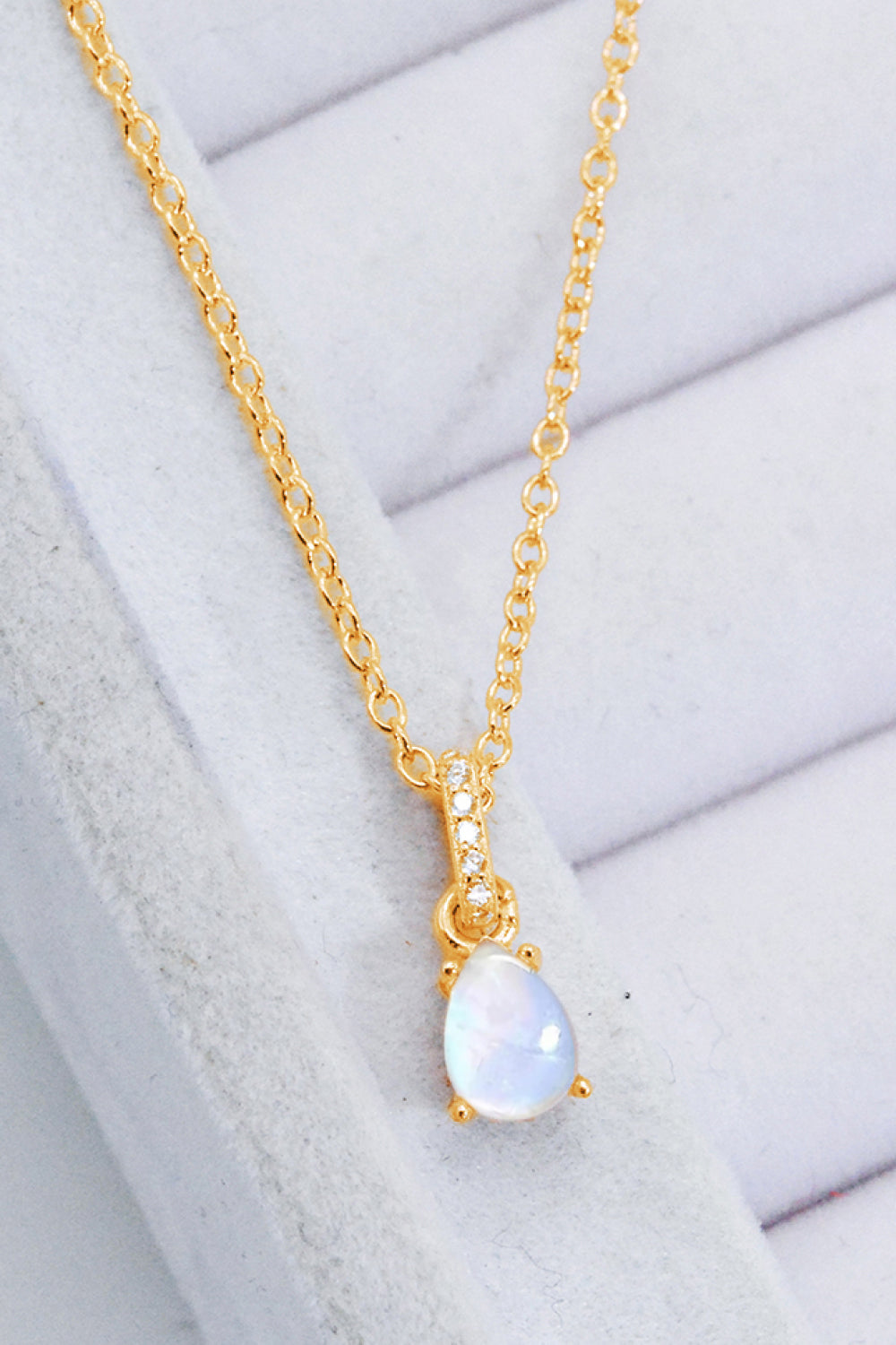 Moonstone Teardrop Pendant Necklace - Cheeky Chic Boutique