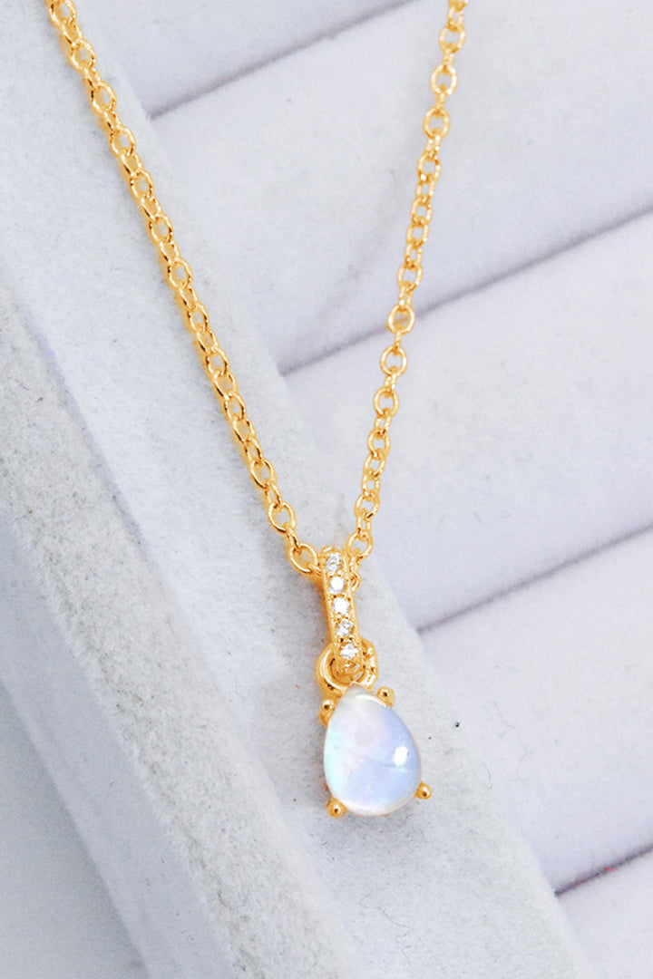Moonstone Teardrop Pendant Necklace - Cheeky Chic Boutique