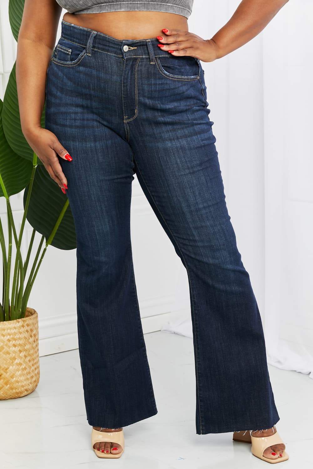 Judy Blue Tiffany Full Size Mid Rise Flare Jeans - Cheeky Chic Boutique