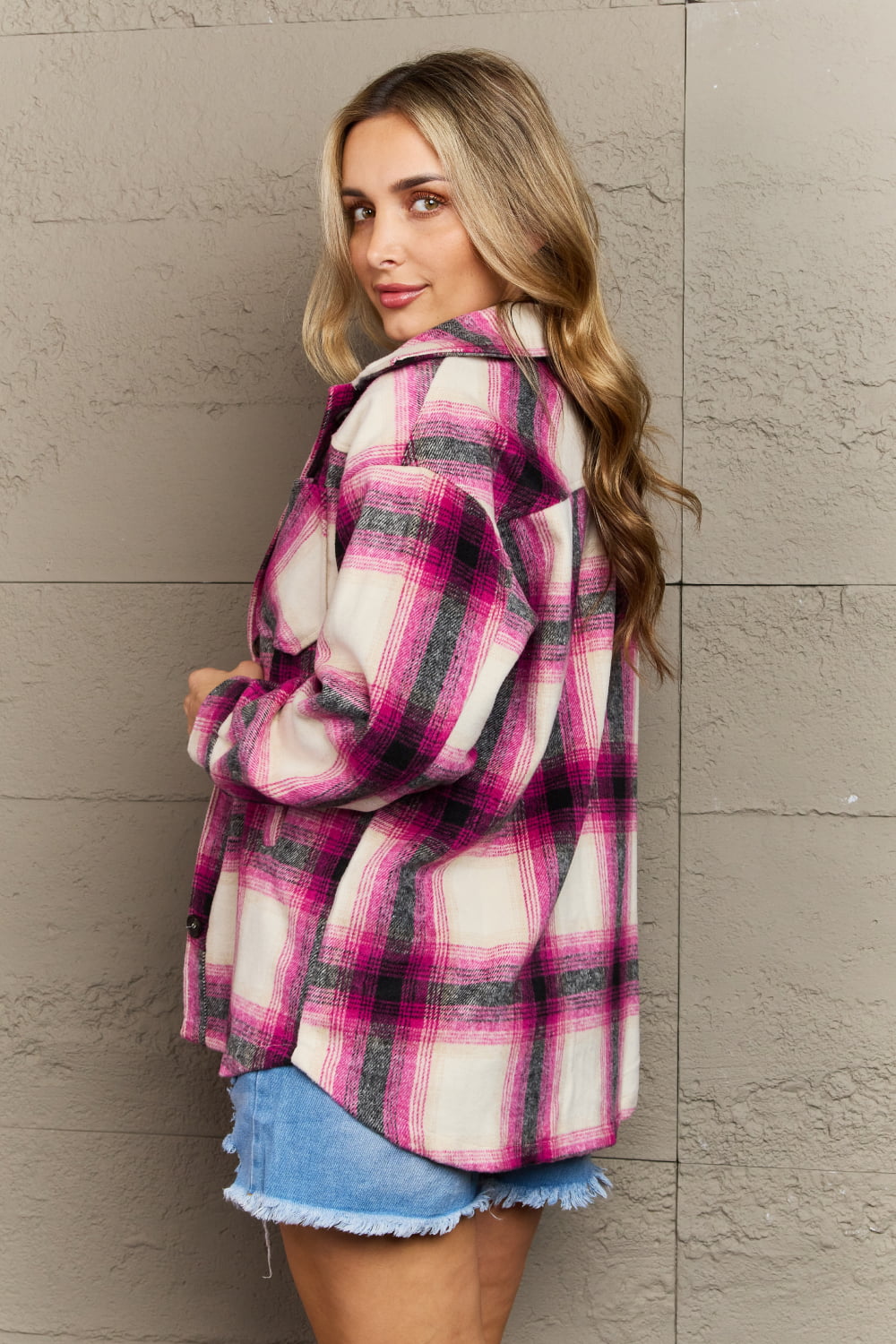 By The Fireplace Plaid Shacket - Cheeky Chic Boutique