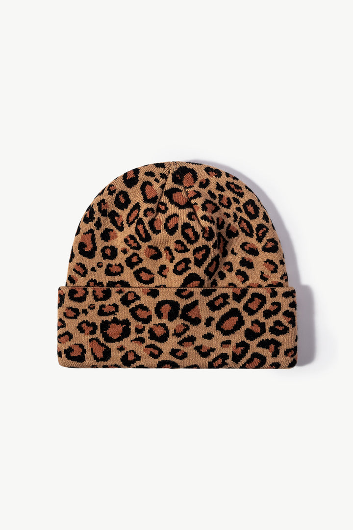 Leopard Pattern Cuffed Beanie - Cheeky Chic Boutique