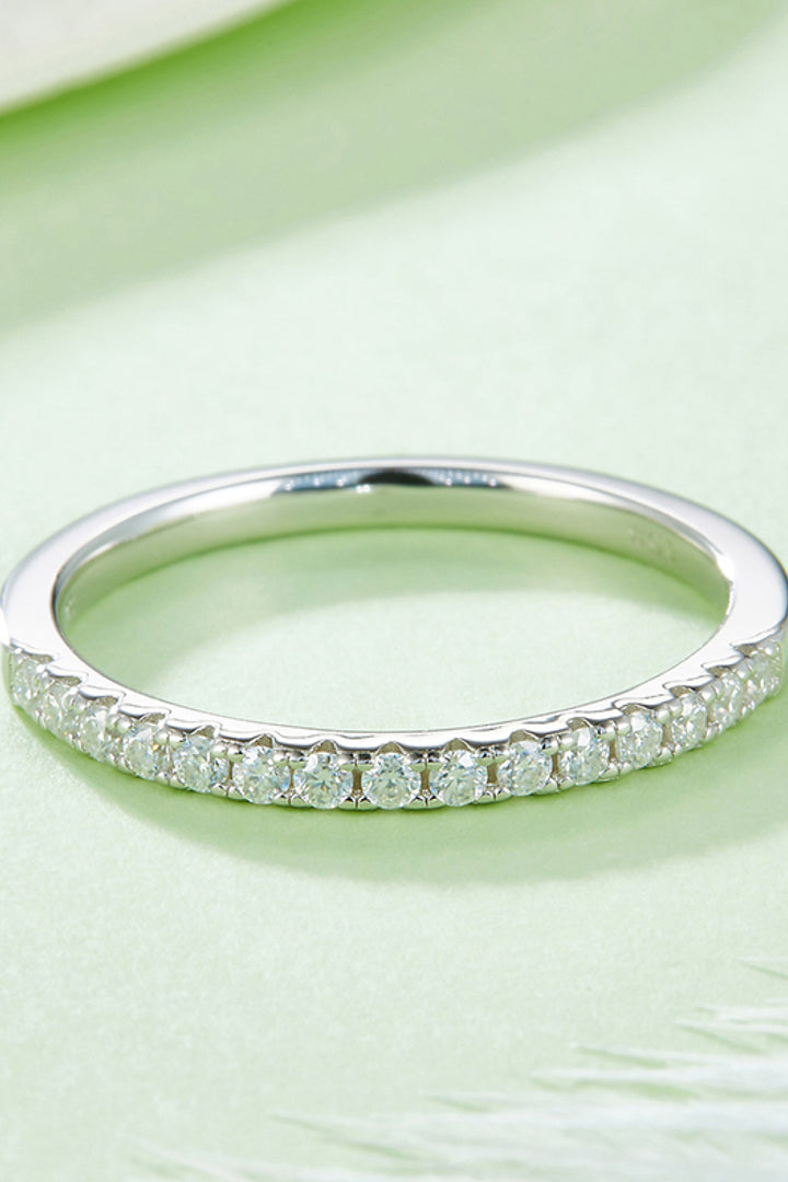 Kristine Moissanite Platinum-Plated Half-Eternity Ring - Cheeky Chic Boutique